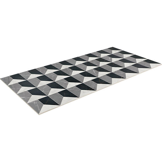 24x48 Sovran Chain  Natural Marble-Look Satin Smooth Porcelain Tile Dark Gray Blend