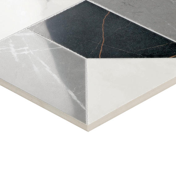 24x48 Sovran Chain  Natural Marble-Look Satin Smooth Porcelain Tile Dark Gray Blend