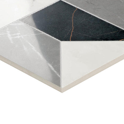 24x48 Sovran Chain  Natural Marble-Look Satin Smooth Porcelain Tile Dark Gray Blend