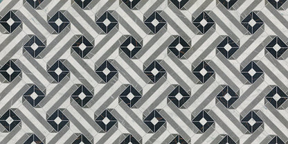 24x48 Sovran Chain  Natural Marble-Look Satin Smooth Porcelain Tile Gray Black