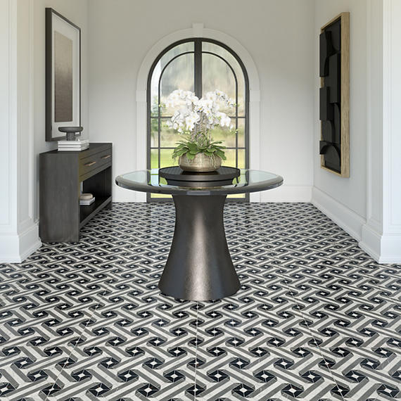 24x48 Sovran Chain  Natural Marble-Look Satin Smooth Porcelain Tile Gray Black