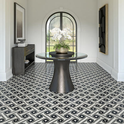 24x48 Sovran Chain  Natural Marble-Look Satin Smooth Porcelain Tile Gray Black