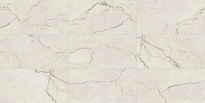 24x48 Sovran Medium Veining  Natural Marble-Look Satin Smooth Porcelain Tile Cream White