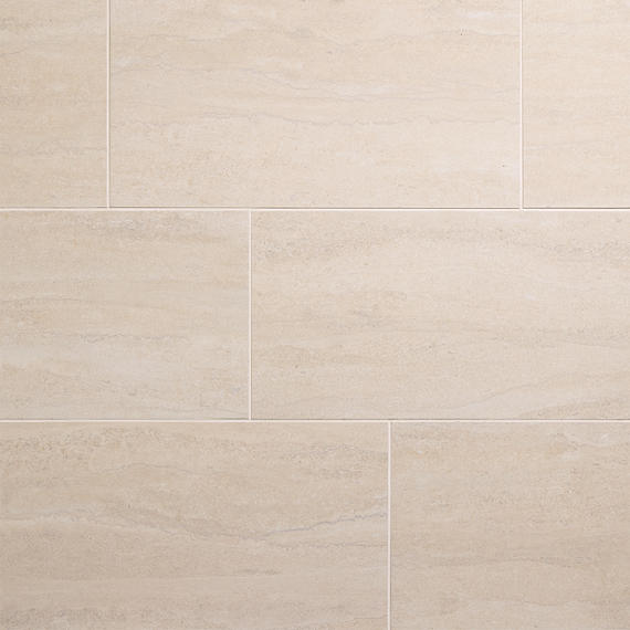 24x48 Haddonstone Medium Veining  Stepwise Stone-Look Matte Smooth Porcelain Tile Dawn Beige