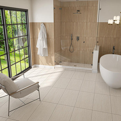 24x48 Haddonstone Medium Veining  Stepwise Stone-Look Matte Smooth Porcelain Tile Dawn Beige