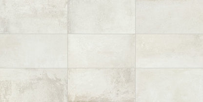 24x48 Rekindle  Stepwise Concrete-Look Matte Smooth Porcelain Tile Pure White