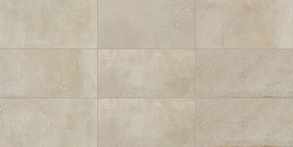 24x48 Rekindle  Stepwise Concrete-Look Matte Smooth Porcelain Tile Soft Beige