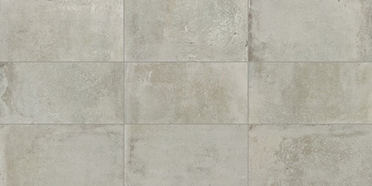 24x48 Rekindle  Stepwise Concrete-Look Matte Smooth Porcelain Tile Light Gray