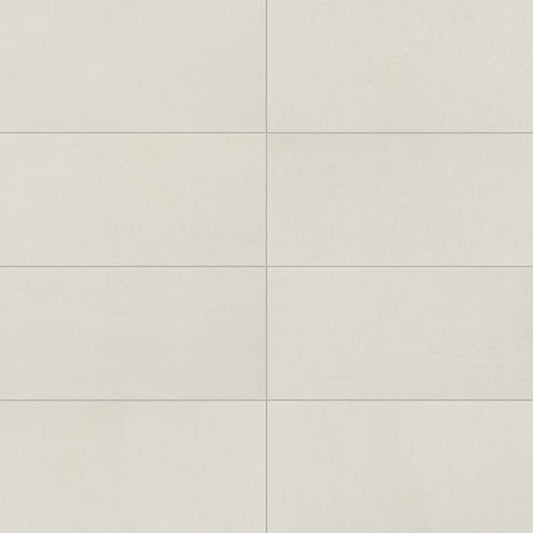 24x48 Theoretical Evolved  Stepwise Concrete-Look Matte Smooth Porcelain Tile Off White