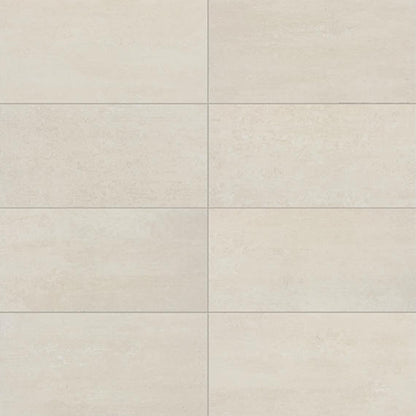 24x48 Theoretical Evolved  Stepwise Concrete-Look Matte Smooth Porcelain Tile Beige