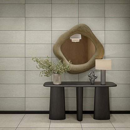 24x48 Theoretical Evolved  Stepwise Concrete-Look Matte Smooth Porcelain Tile Charcoal Gray