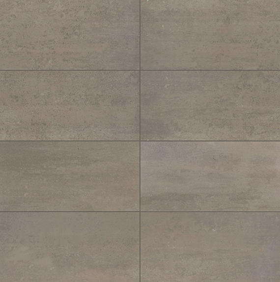 24x48 Theoretical Evolved  Stepwise Concrete-Look Matte Smooth Porcelain Tile Brown