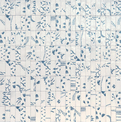 2x6 Rice Leaf  Patterned Mixed-Color Glossy Smooth Porcelain Tile Dusty White