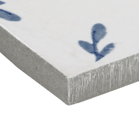 2x6 Rice Leaf  Patterned Mixed-Color Glossy Smooth Porcelain Tile Dusty White