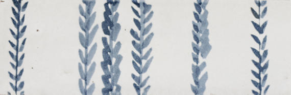 2x6 Rice Leaf  Patterned Mixed-Color Glossy Smooth Porcelain Tile Dusty White