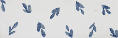 2x6 Rice Leaf  Patterned Mixed-Color Glossy Smooth Porcelain Tile Dusty White