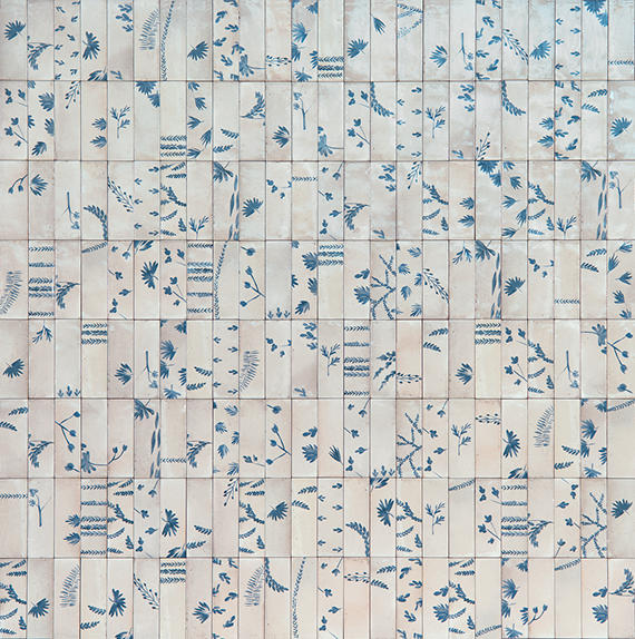 2x6 Rice Leaf  Patterned Mixed-Color Glossy Smooth Porcelain Tile Concrete Gray