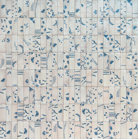 2x6 Rice Leaf  Patterned Mixed-Color Glossy Smooth Porcelain Tile Concrete Gray