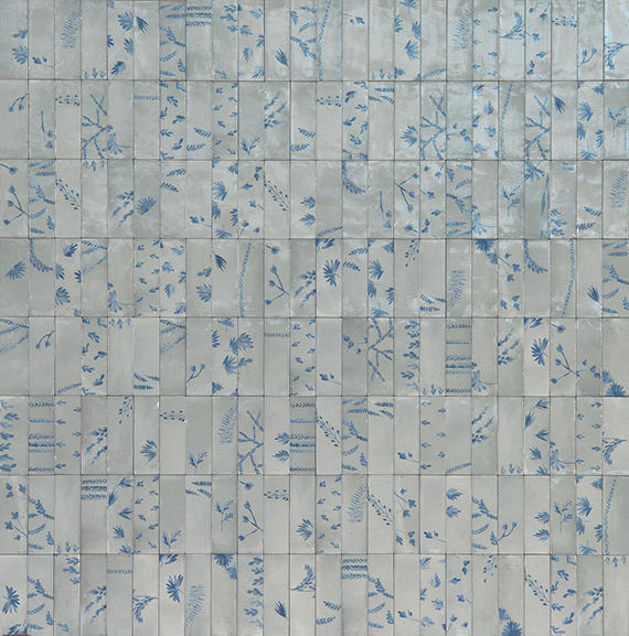 2x6 Rice Leaf  Patterned Mixed-Color Glossy Smooth Porcelain Tile Soft Gray