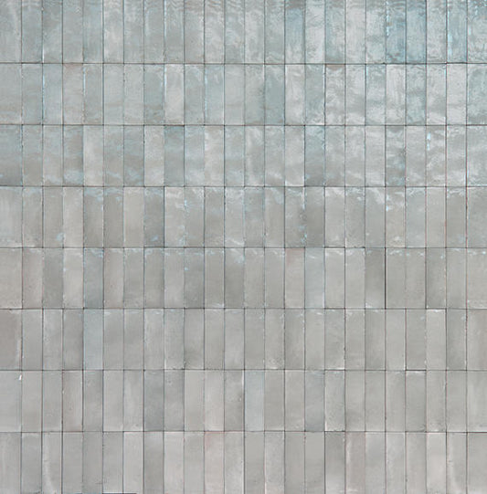 2x6 Rice  Natural Natural-Look Glossy Smooth Porcelain Tile Soft Gray