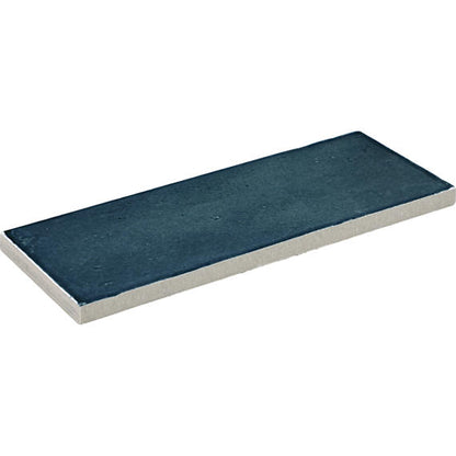 2x6 Rice  Natural Natural-Look Glossy Smooth Porcelain Tile Slate Blue