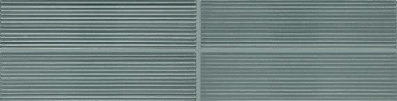 2x8 Color Story Pinstripes  Natural Solid-Color Glossy 3D-Geometric Fluted Ceramic Tile Slate Teal
