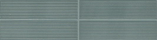 2x8 Color Story Pinstripes  Natural Solid-Color Glossy 3D-Geometric Fluted Ceramic Tile Slate Teal