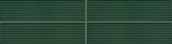 2x8 Color Story Pinstripes  Natural Solid-Color Glossy 3D-Geometric Fluted Ceramic Tile Dark Green