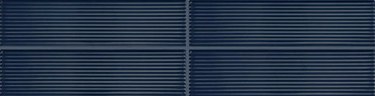 2x8 Color Story Pinstripes  Natural Solid-Color Glossy 3D-Geometric Fluted Ceramic Tile Deep Blue