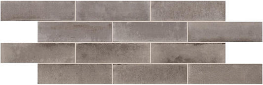 2x8 Conrad Brick  Patterned Solid-Color Glossy Smooth Porcelain Tile Warm Gray