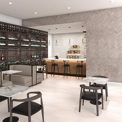 2x8 Conrad Brick  Patterned Solid-Color Glossy Smooth Porcelain Tile Warm Gray