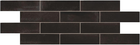 2x8 Conrad Brick  Patterned Solid-Color Glossy Smooth Porcelain Tile Deep Brown