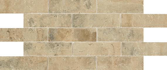 2x8 Brickwork Linear  Natural Stone-Look Matte Textured Porcelain Tile Beige Brown