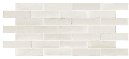2.25x8 Scrapbook Subway Pattern  Natural Concrete-Look Matte Smooth Porcelain Tile Cream White