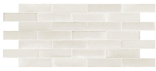 2.25x8 Scrapbook Subway Pattern  Natural Concrete-Look Matte Smooth Porcelain Tile Cream White