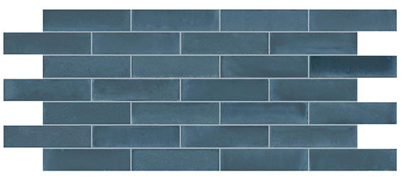 2.25x8 Scrapbook Subway Pattern  Natural Concrete-Look Matte Smooth Porcelain Tile Slate Blue