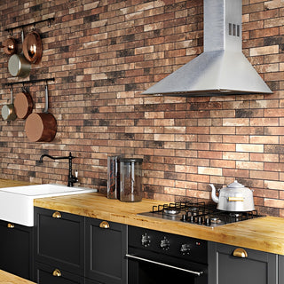 Rustic Brown - 2x8 Urban District Brx Subway Pattern Natural Stone-Look Matte Smooth Porcelain Tile