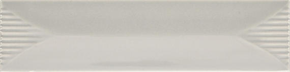 2x8 Color Story Pinstripes  Natural Solid-Color Glossy 3D-Geometric Wave Crest Ceramic Tile Light Gray