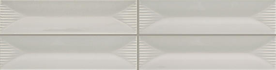 2x8 Color Story Pinstripes  Natural Solid-Color Glossy 3D-Geometric Wave Crest Ceramic Tile Light Gray