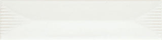 Pure White - 2x8 Color Story Pinstripes Natural Solid-Color Glossy 3D-Geometric Wave Crest Ceramic Tile
