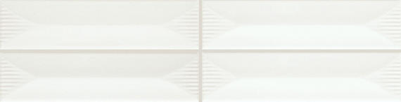 2x8 Color Story Pinstripes  Natural Solid-Color Glossy 3D-Geometric Wave Crest Ceramic Tile Pure White