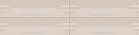 2x8 Color Story Pinstripes  Natural Solid-Color Glossy 3D-Geometric Wave Crest Ceramic Tile Light Beige