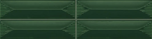 1/2x12 Color Story Pinstripes  Jolly Solid-Color Glossy Smooth Ceramic Tile Dark Green