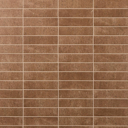 2x9 Curation Linear  Natural Mixed-Material Look Matte Smooth Porcelain Tile Warm Brown
