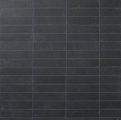 2x9 Curation Linear  Natural Mixed-Material Look Matte Smooth Porcelain Tile Dark Charcoal