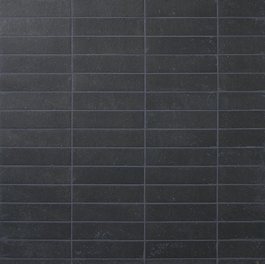 2x9 Curation Linear  Natural Mixed-Material Look Matte Smooth Porcelain Tile Dark Charcoal