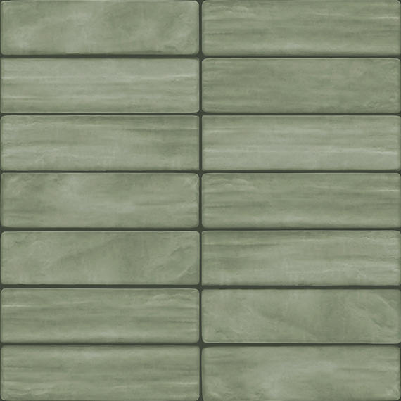 3x12 Artcrafted  Handcrafted Solid-Color Glossy Smooth Ceramic Tile Light Green