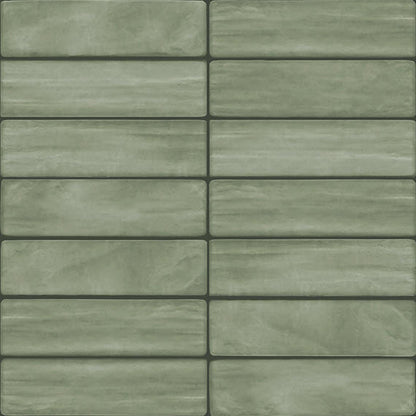 3x12 Artcrafted  Handcrafted Solid-Color Glossy Smooth Ceramic Tile Light Green