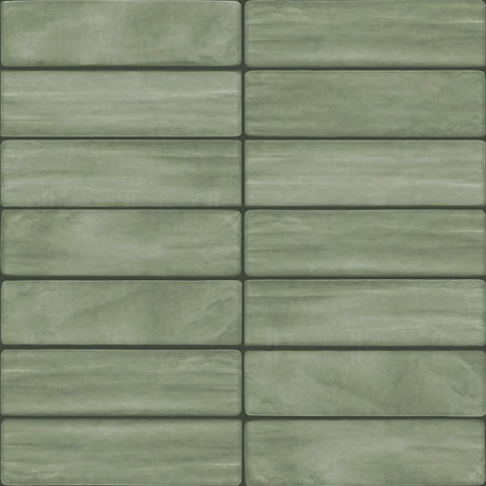 3x12 Artcrafted  Handcrafted Solid-Color Glossy Smooth Ceramic Tile Light Green