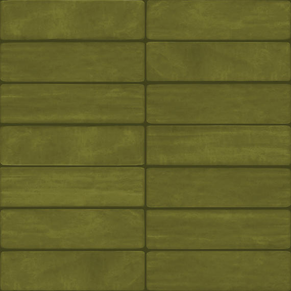 3x12 Artcrafted  Handcrafted Solid-Color Glossy Smooth Ceramic Tile Deep Green